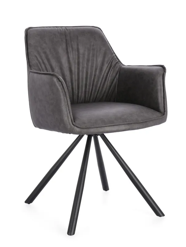 Sedia con braccioli girevole Breval grigio Bizzotto