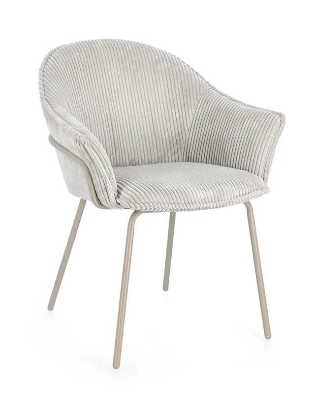 Sedia con braccioli Cassidy warm-grigio chiaro Bizzotto