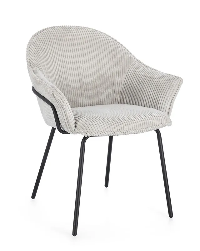 Sedia con braccioli Cassidy nero-grigio chiaro Bizzotto