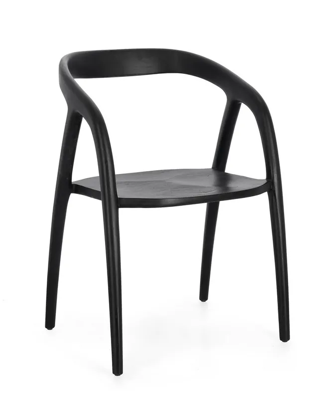 Sedia con braccioli Dotty nero Bizzotto