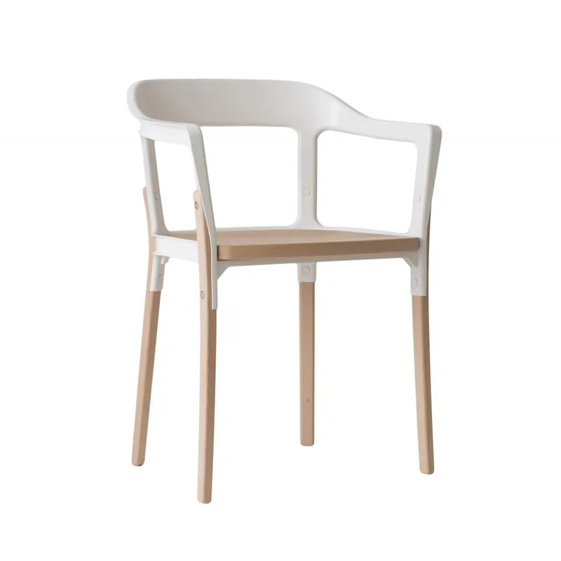 Steelwood Chair Sedia con braccioli in faggio naturale Magis