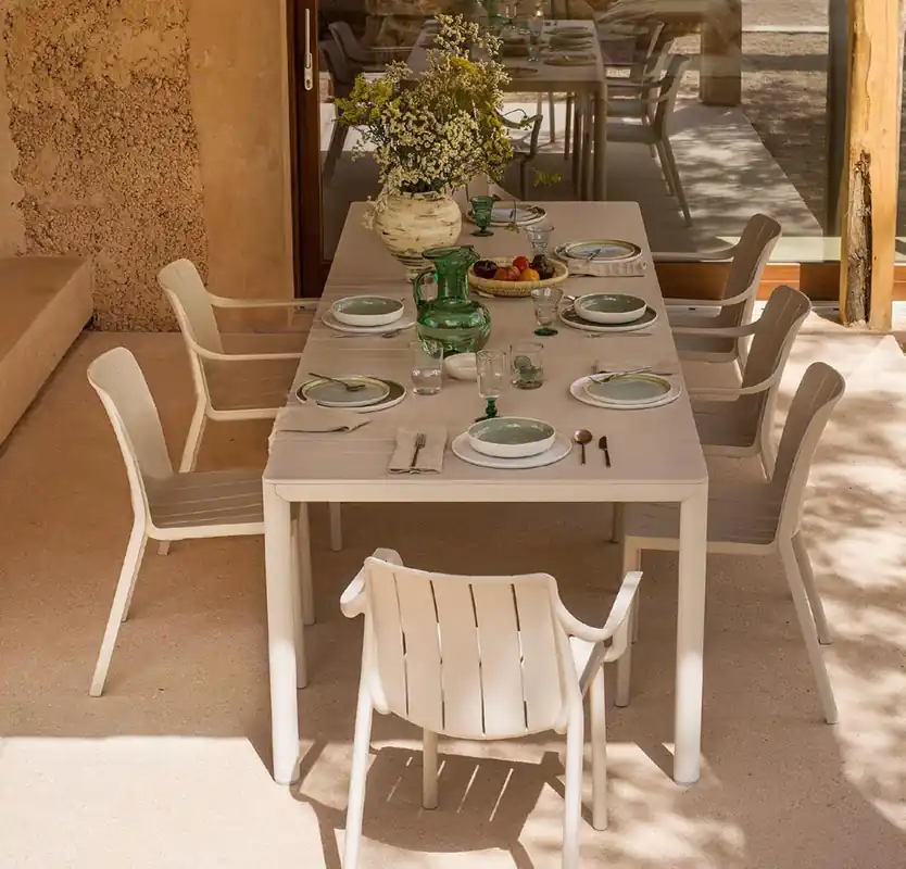 Set tavolo Tevere 210 Extensible con 8 Tiberina Bistrot Nardi