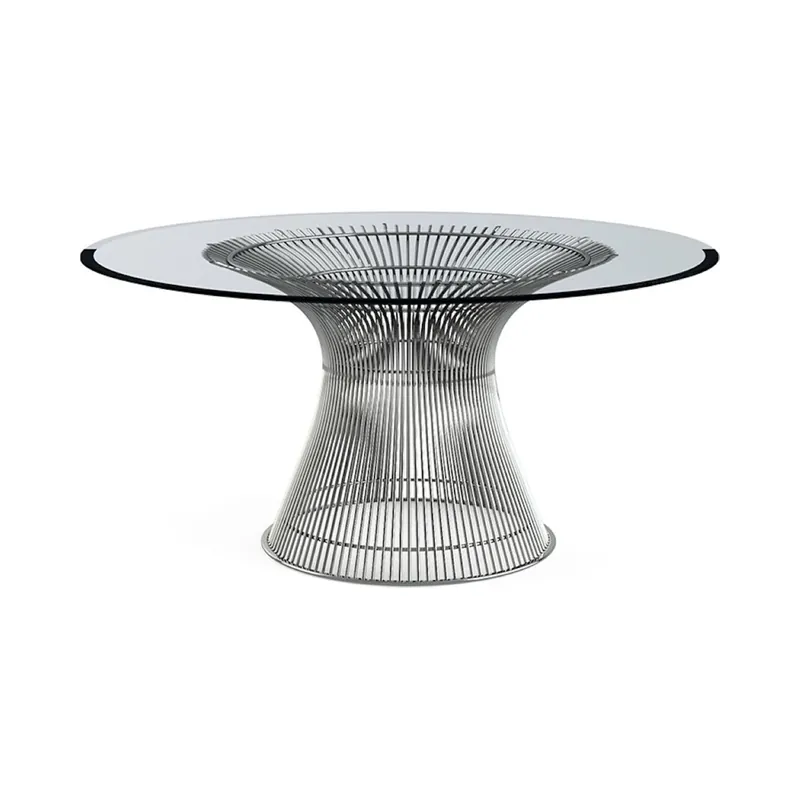 Knoll Platner Tavolo nickel vetro Ø 135 Knoll