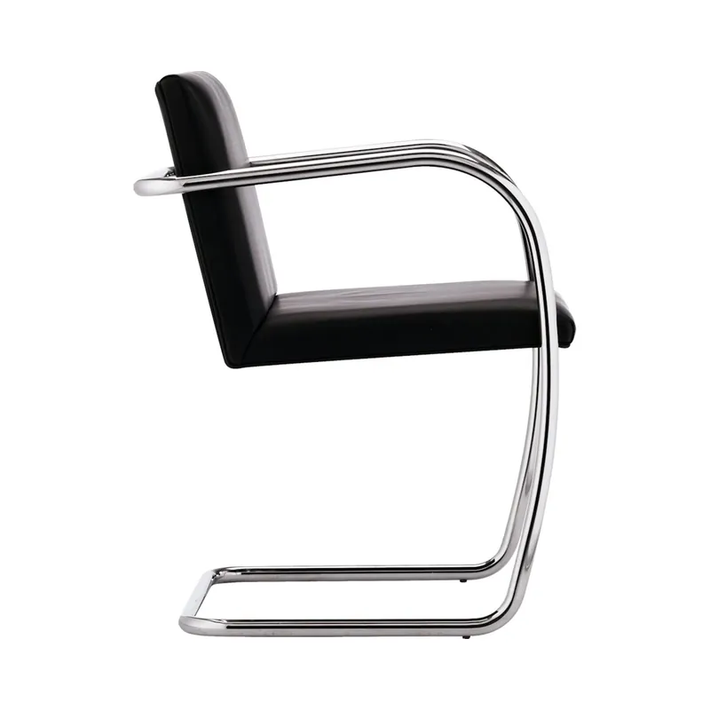 Knoll Mies Van Der Rohe Brno Poltroncina struttura tubolare senza braccioli rivestiti Knoll