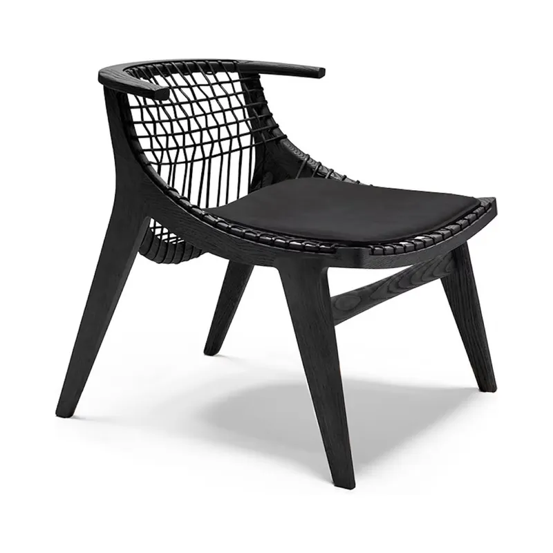 Knoll Citterio Klismos Poltroncina con schienale intrecciato nero Knoll