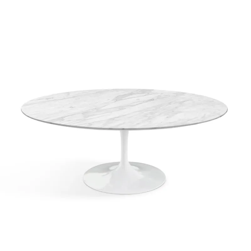 Knoll Saarinen Tavolino Tulip Ovale 107x70 Marmo Statuarietto Knoll