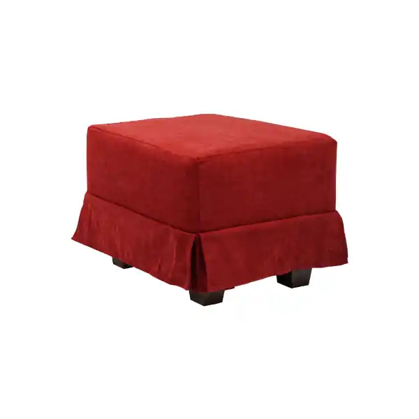 Pouf moderno 57x41 h imbottito in tessuto bordeaux sfoderabile con piedini
