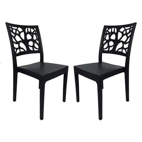 Sedia da bar cucina in polipropilene impilabile TETI Antracite Set 2
