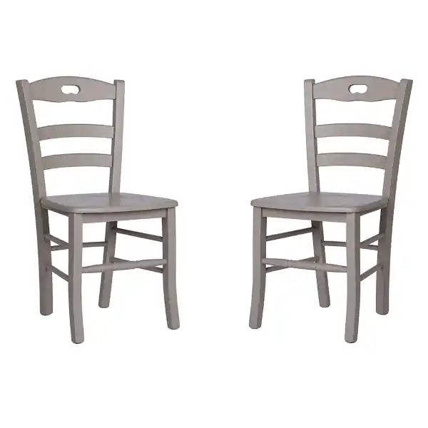 Sedia da cucina con seduta legno LOIRE Laccato Tortora SET 2 PZ