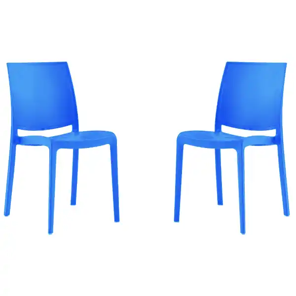 Sedia da giardino o cucina in polipropilene impilabile - Set 2 FEBE Azzurro