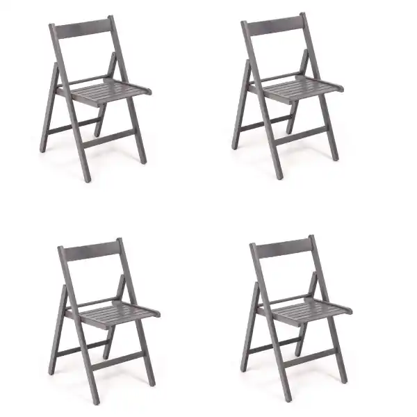 Sedia pieghevole salvaspazio in legno lusso colorata GRIGIO SET DA 4