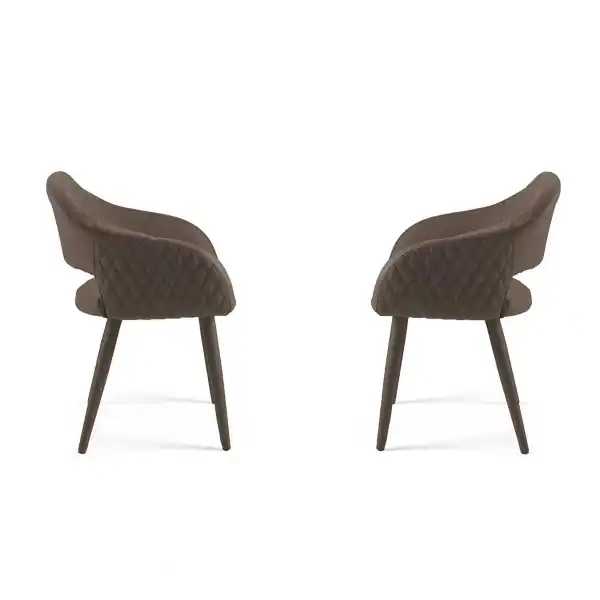 Sedia pranzo ecopelle Marrone - imbottita LIVING 2 sedie