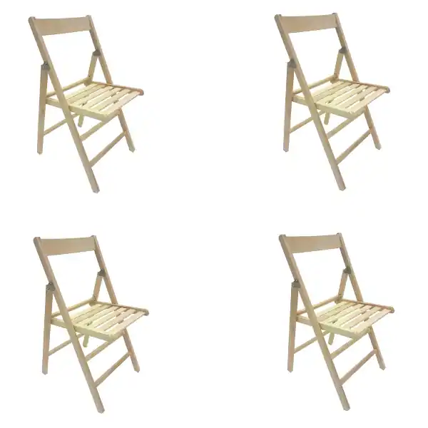 sedia richiudibile in legno di faggio naturale set 4