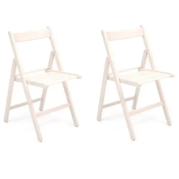 Sedia richiudibile in legno LUSSO bianca 2 Pezzi