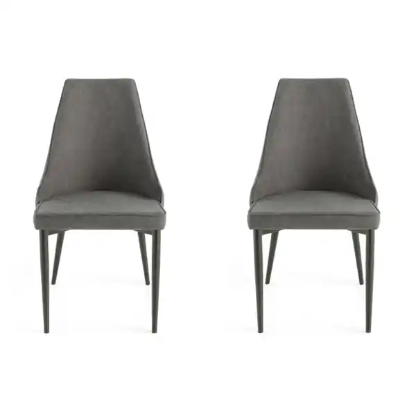 Sedia tessuto Antracite - gambe metallo NELLI 2 sedie