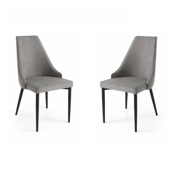 Sedia tessuto Grigio Chiaro - gambe metallo NELLI 2 sedie