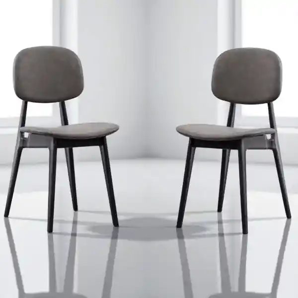 Set 2 sedie ATENA grigio in ecopelle imbottita per cucina e pranzo