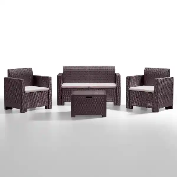 Set divano salottino da giardino in polyrattan CHOCO