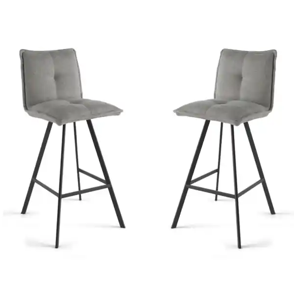 Sgabello cucina tessuto Grigio Chiaro - bar SILA 2 sgabelli
