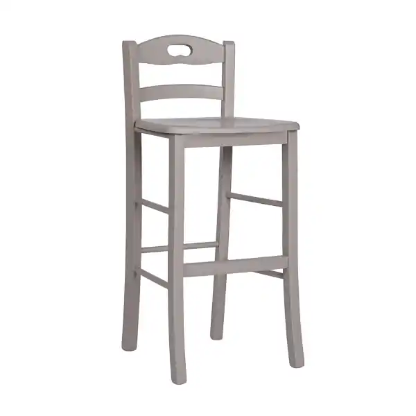 Sgabello in legno massello snack Tortora h 67
