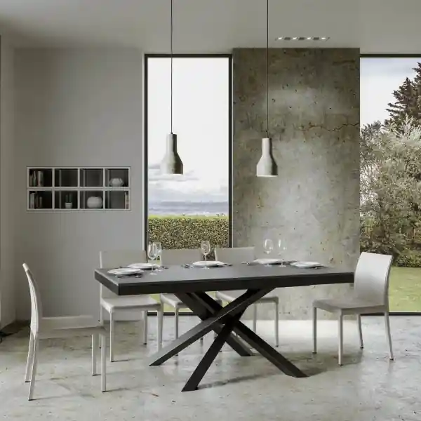 Tavolo 90x160 allungabile a 264 cm VOLANTIS EVOLUTION Cemento