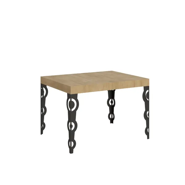 Tavolo allungabile 80x120/204 cm Karamay Quercia Natura telaio Antracite