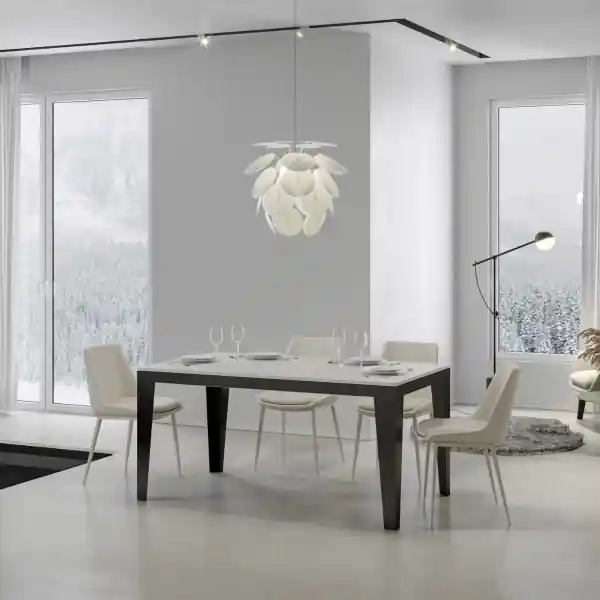 Tavolo allungabile fino a 440 cm FLAME Evolution 180 con piano finitura Bianco Frassino