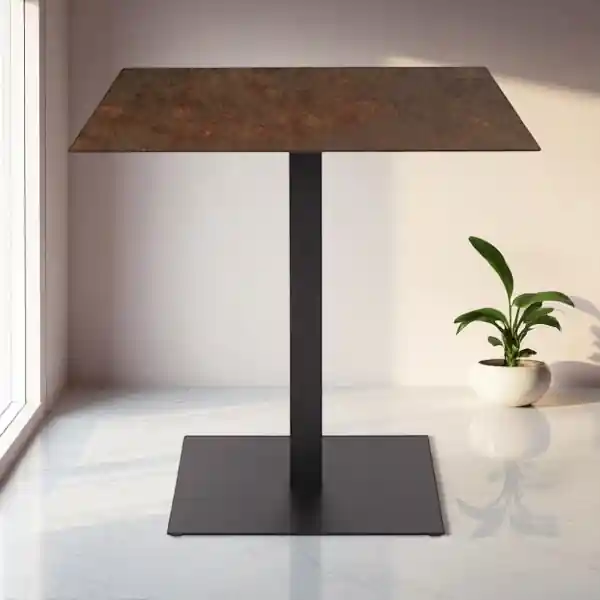 Tavolo bar pub ristorante da esterno 80x80 cm con piano in HPL Corten H 74