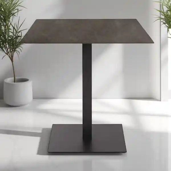 Tavolo bar pub ristorante da esterno 80x80 cm con piano in HPL Piombo H 74