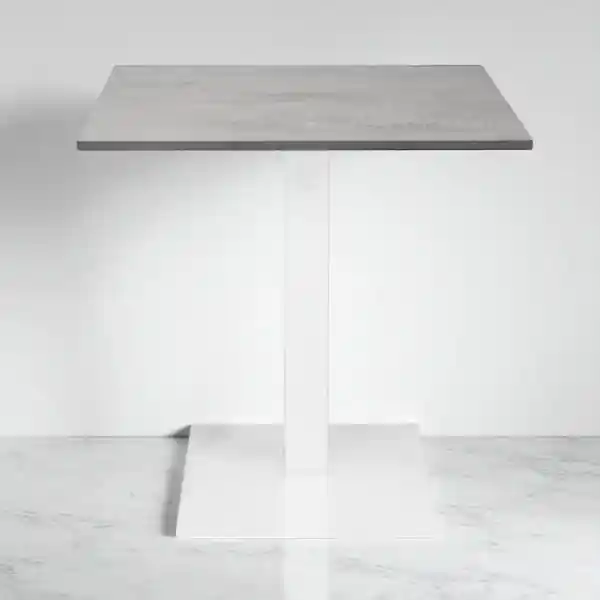 Tavolo bar ristorante 70x70 cm base bianca piano laminato Cemento H 75