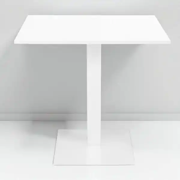 Tavolo bar ristorante 80x80 cm base bianca piano laminato Bianco frassino H 75