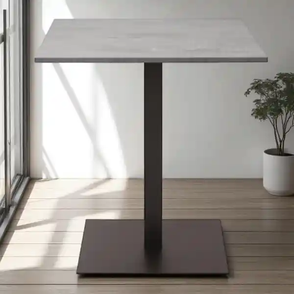 Tavolo bar ristorante pub quadrato 60x60 cm con piano laminato Cemento H 107
