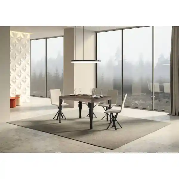 Tavolo Paxon Allungabile piano Noce 90x130 telaio Allungato 390 Antracite