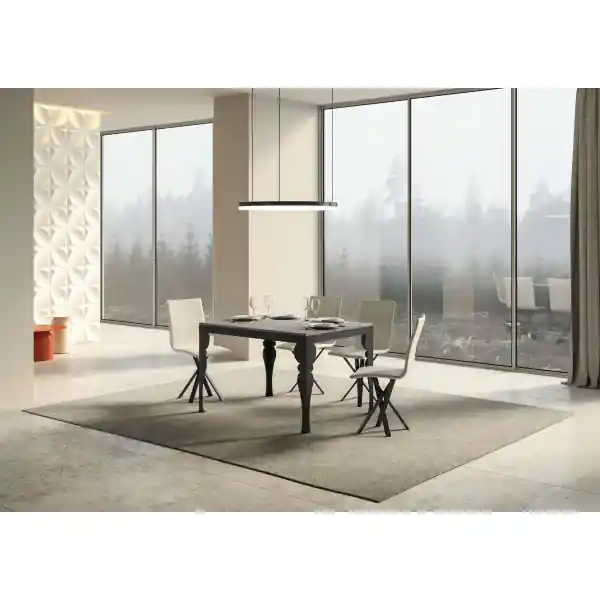 Tavolo Paxon Evolution piano Cemento 90x120 Allungato 380 telaio Antracite