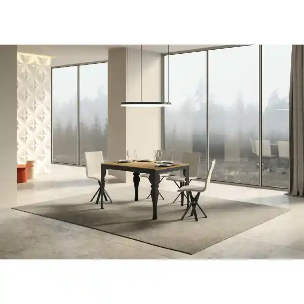 Tavolo Paxon Evolution piano Quercia Natura 90x120 Allungato 380 telaio Antracite