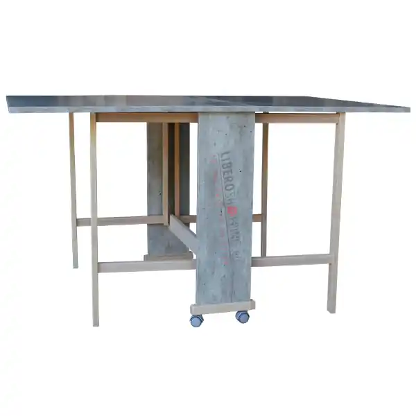 Tavolo richiudibile legno formica con ruote 140x90 cm GIORGIA Cemento