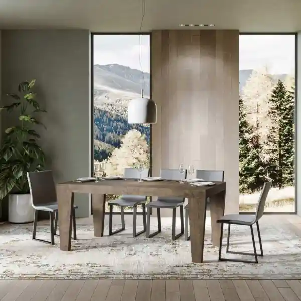 Tavolo Spimbo Allungabile Noce 90x180 Allungato 440