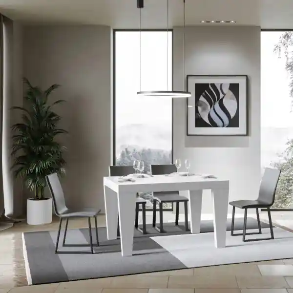 Tavolo SPIMBO Bianco Frassino 90x130 allungabile a 390 cm