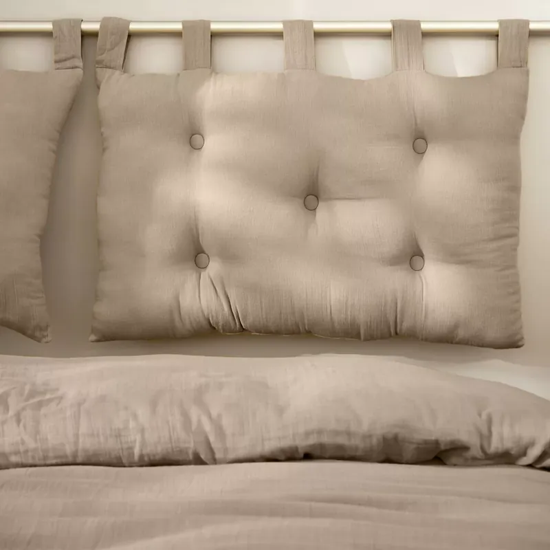 Testiera cuscino garza di cotone (80 x 50 cm) Gaïa Marrone corda