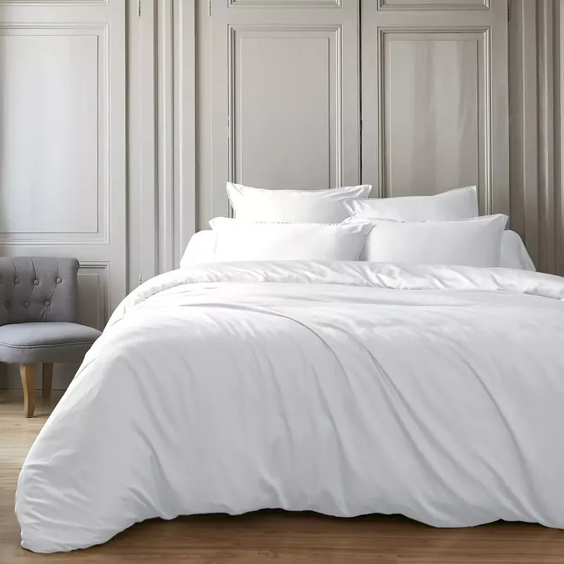Copripiumino in raso di bambù (240 x 220 cm) Sienna Bianco
