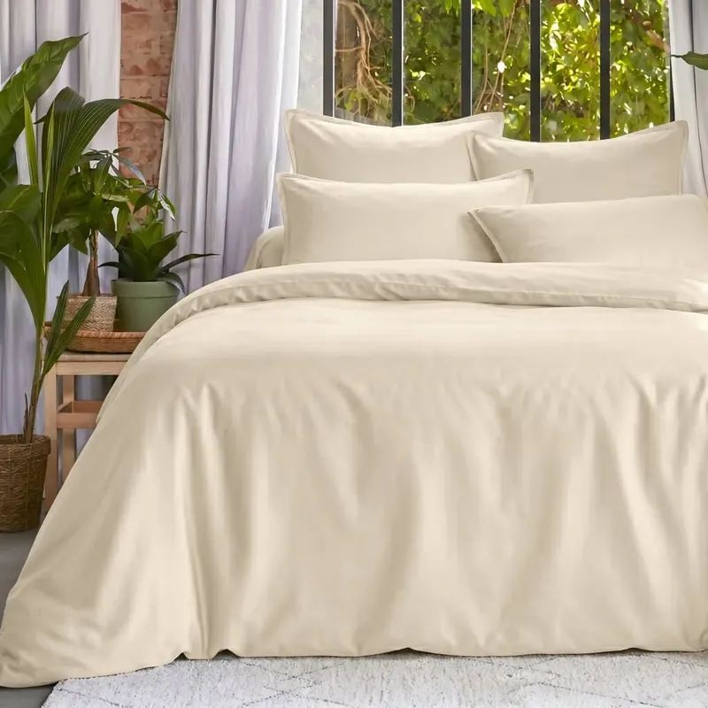 Copripiumino in lyocell Tencel™ lavato (260 x 240 cm) Olivia Beige pampa