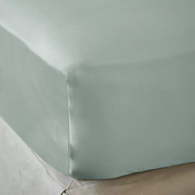 Lenzuolo con angoli in raso di bambù (160 x 200 cm) Sienna Verde eucalipto