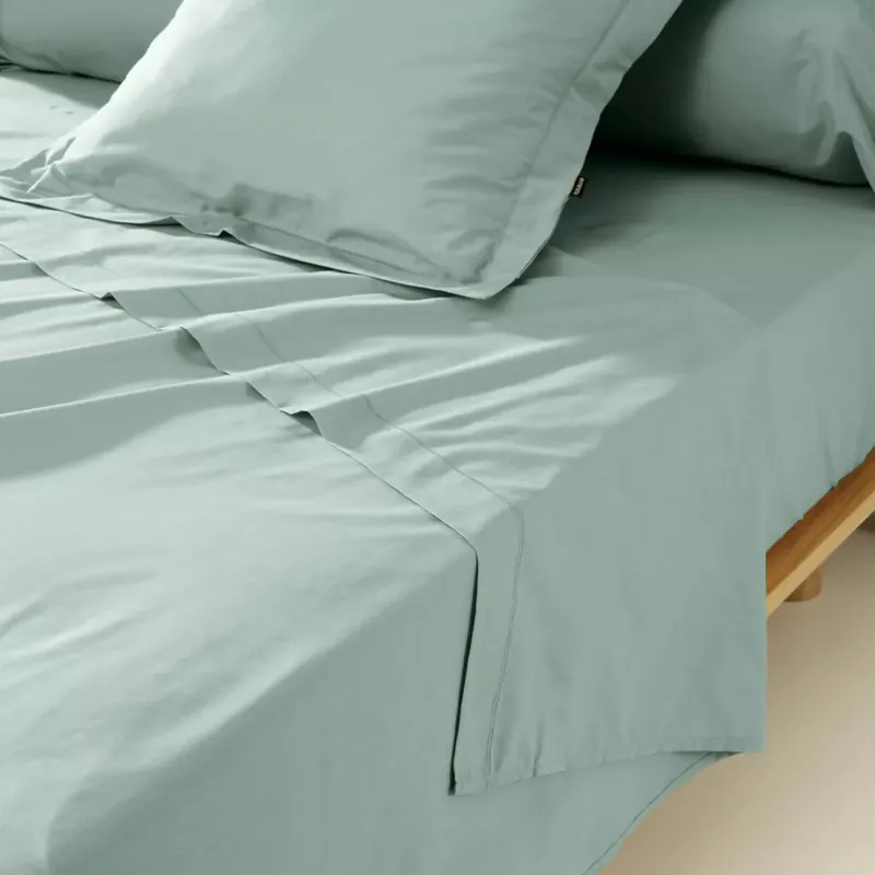 Lenzuolo sopra percalle di cotone (180 x 290 cm) Cali Verde eucalipto