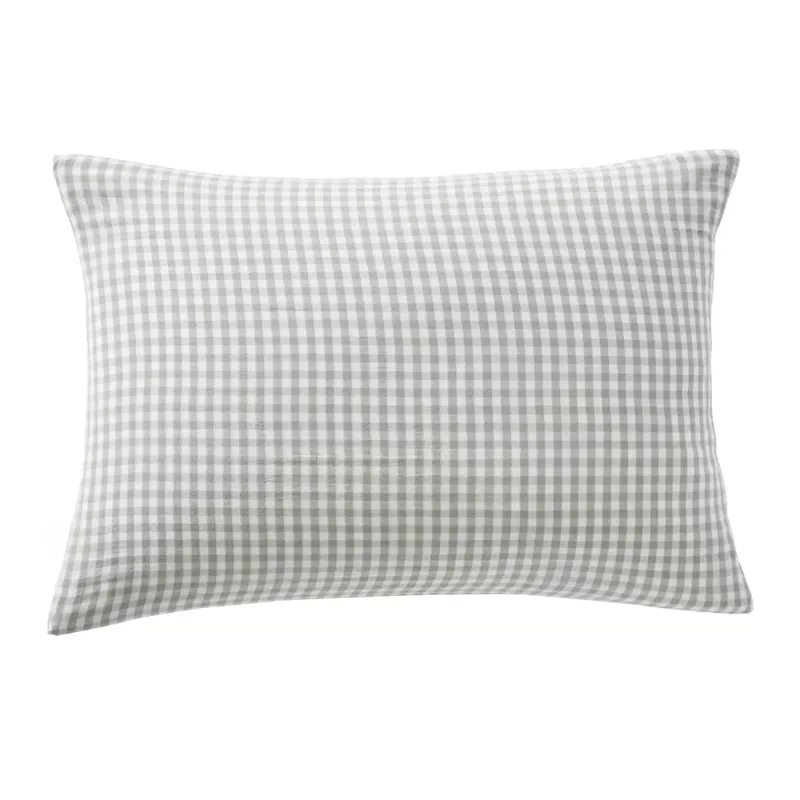 Federa per cuscino rettangolare in garza di cotone (50 x 70 cm) Gaïa vichy Verde eucalipto