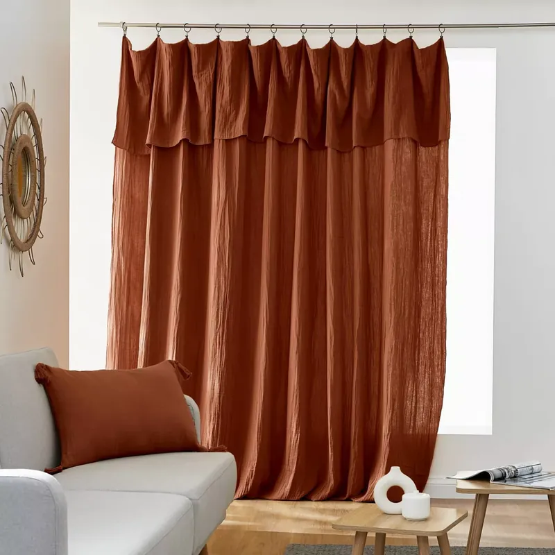 Tenda garza di cotone regolabile (280 x max 300 cm) Gaïa Terracotta
