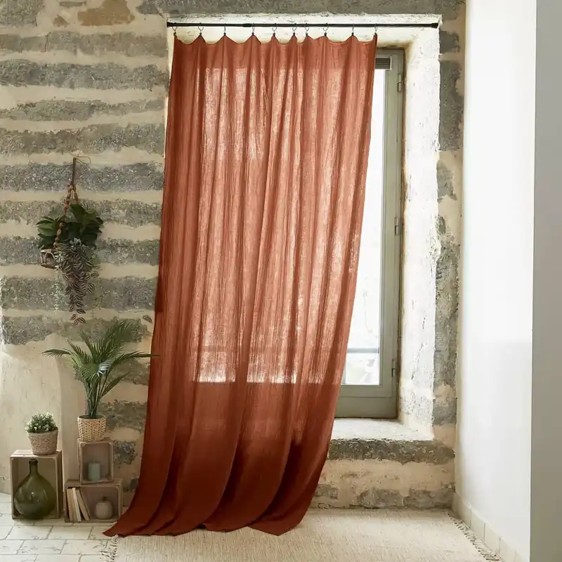 Tenda garza di cotone regolabile (140 x max 300 cm) Gaïa Terracotta