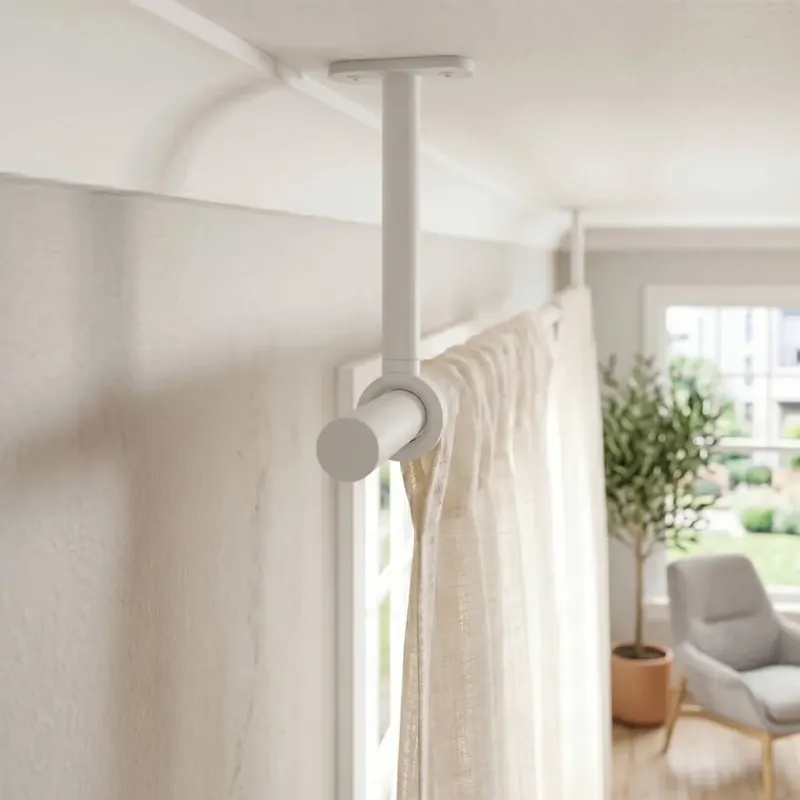 Set di 2 supporti regolabili (L150 - L190 / Ø20 mm) Bianco opaco