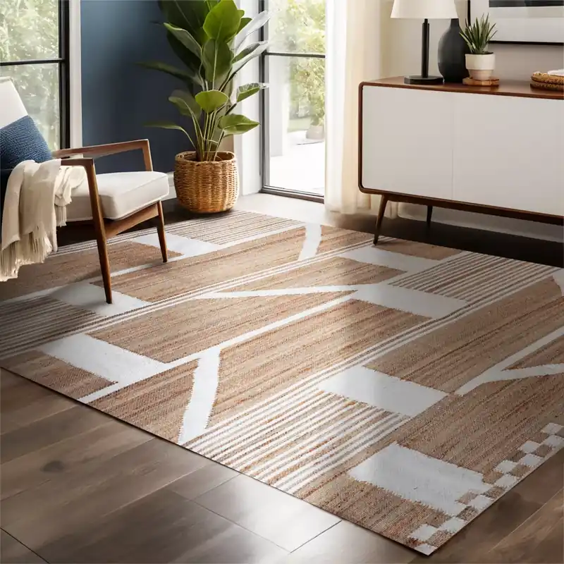 Tappeto da soggiono rettangolare juta (140 x 200 cm) Parigi Beige