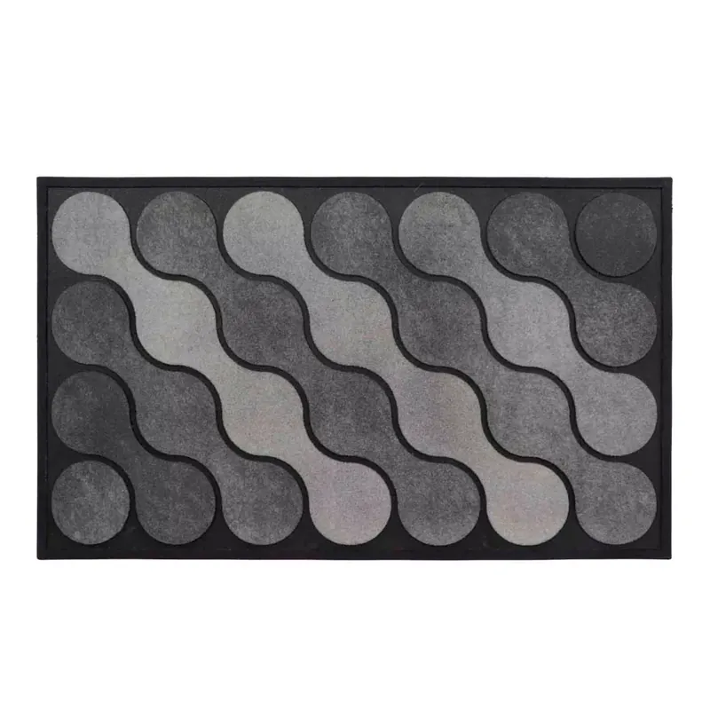 Tappeto d‘ingresso in gomma (45 x 75 cm) Onde Grigio