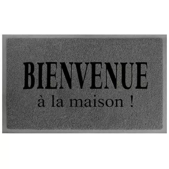 Tappeto d‘ingresso Bienvenue à la maison Grigio